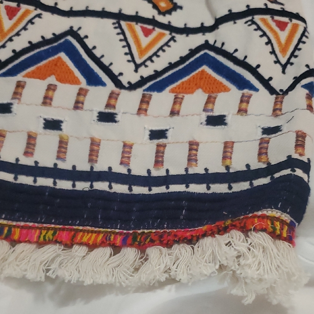 NWT Anthropologie White Midi Dress with Multicolor Embroidery - Picture 5 of 6
